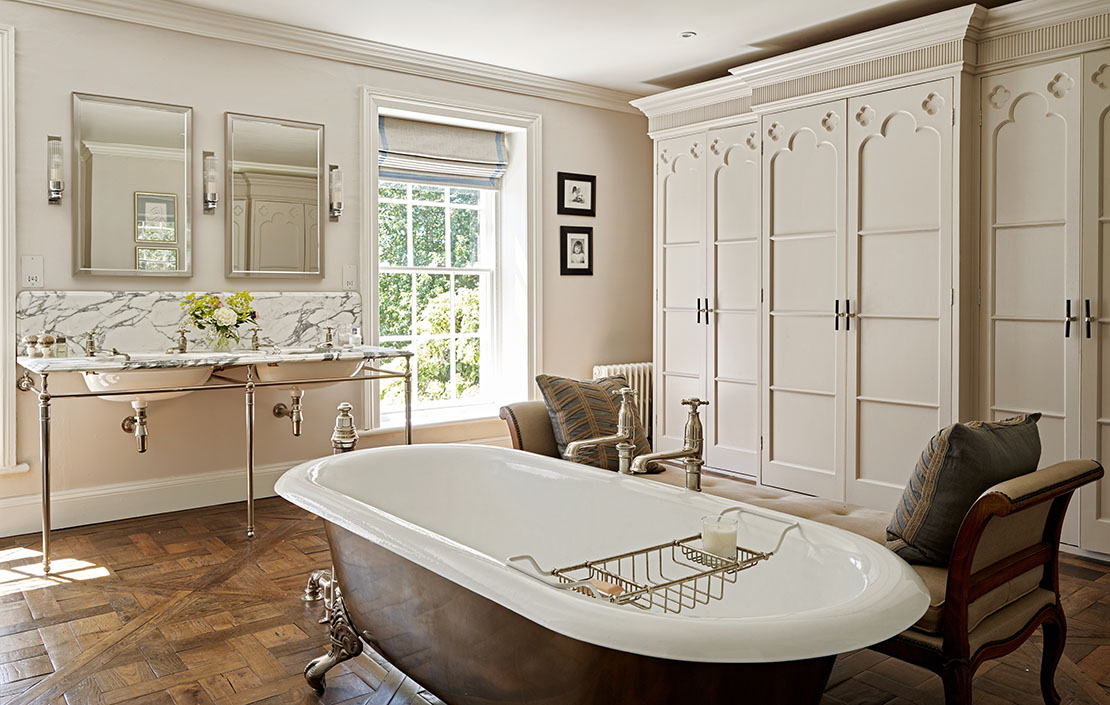 bathroom in a complete refurbishment of a Grade II-listed Georgian rectory