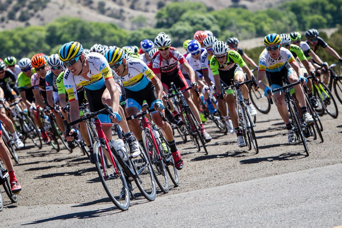 The men&rsquo;s field comes off of a gravel section