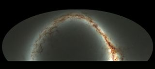 This compressed view of the entire sky visible from Hawai'i by the Pan-STARRS1 Observatory is the result of half a million exposures, each about 45 seconds in length, taken over a period of 4 years.