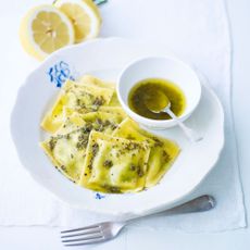 Spinach and goats cheese ravioli with lemon and sage butter recipe-woman and home-recipe