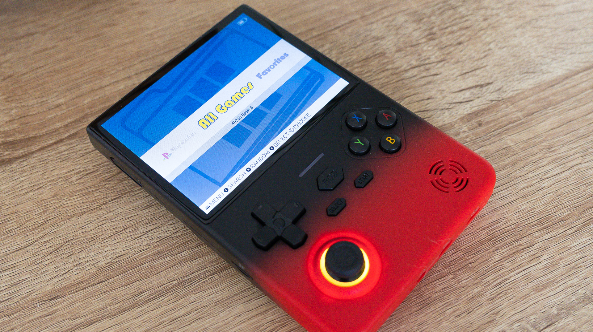 Lenovo G02 retro games handheld from China (in red and black)