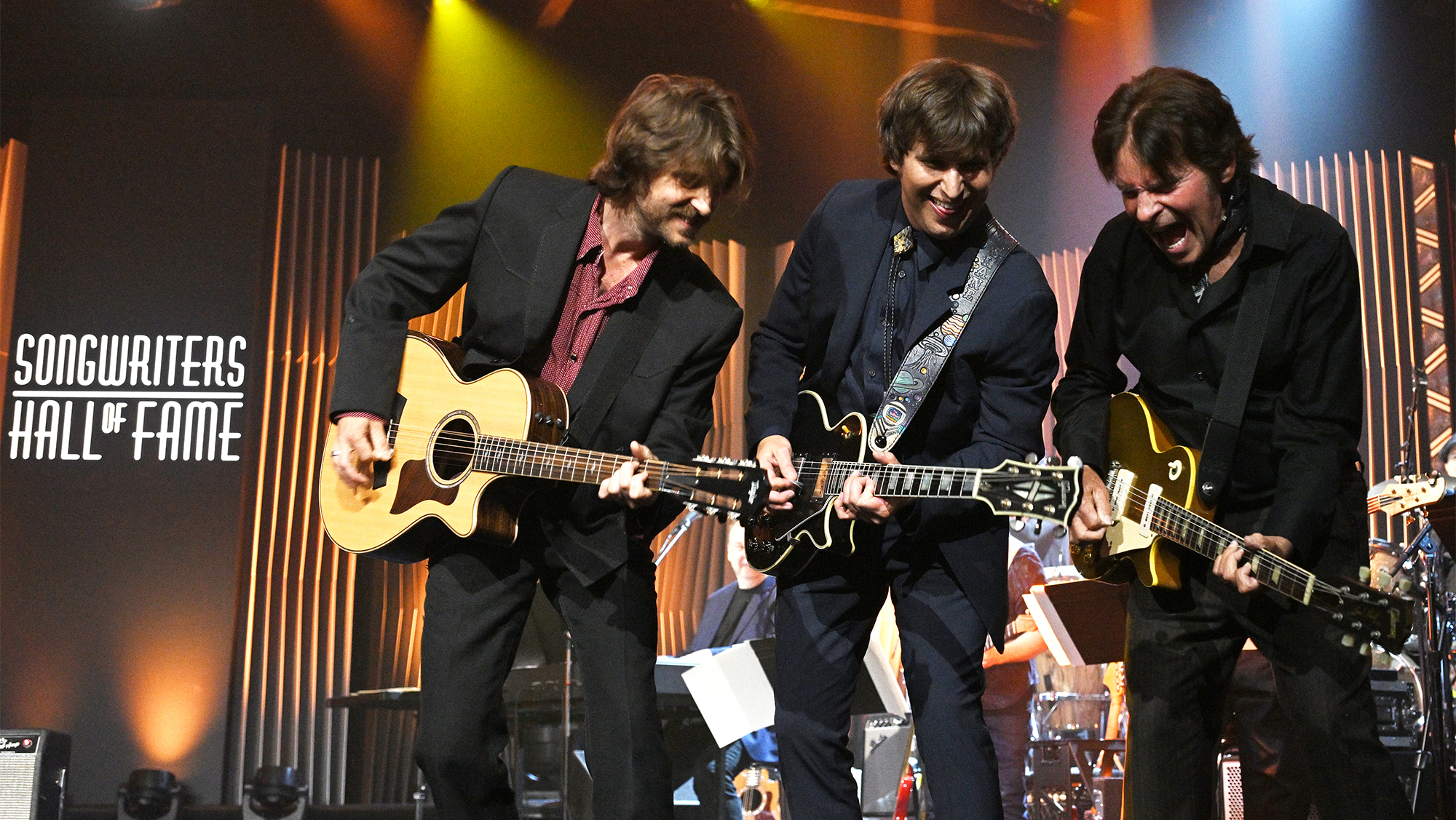 Tyler Fogerty, Shane Fogerty, and John Fogerty perform onstage during the 2026 Songwriters Hall Of Fame Induction Ceremony at The New York Marriott Marquis on June 11, 2026 in New York City.