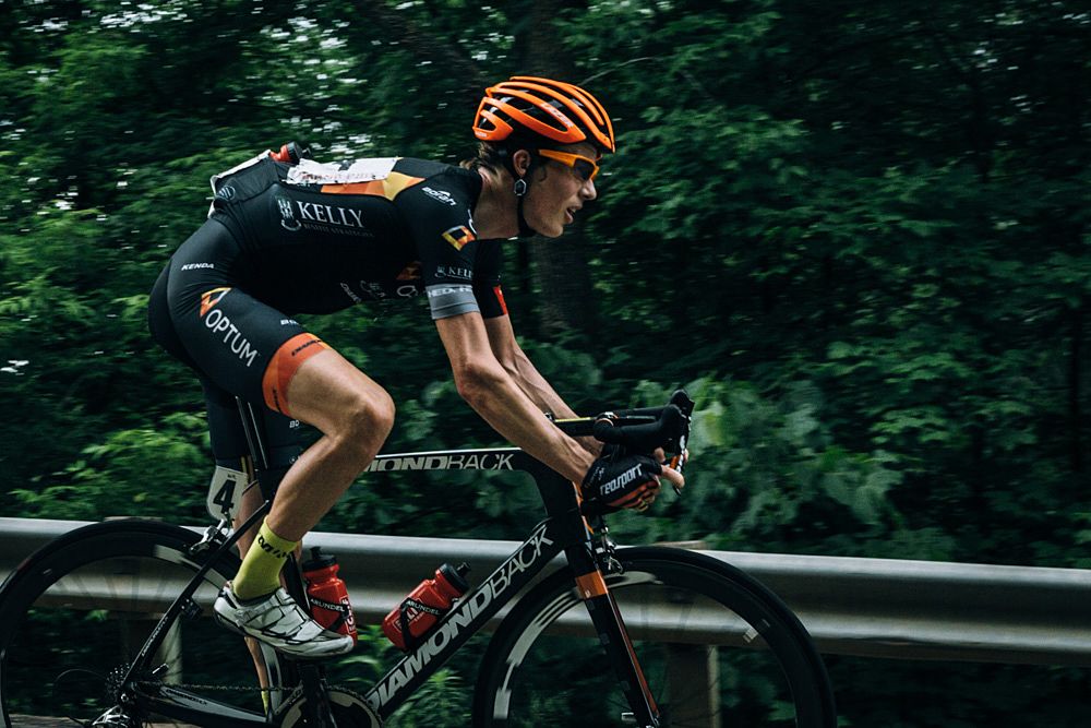 Will Routley descends through the forest