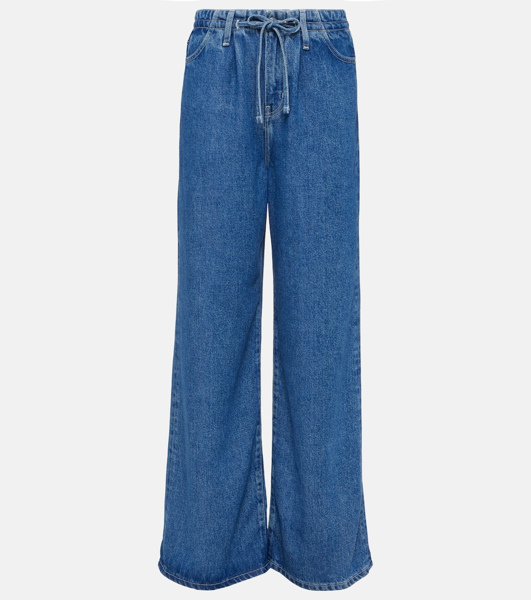 High-Rise Wide-Leg Jeans in Blue - Frame