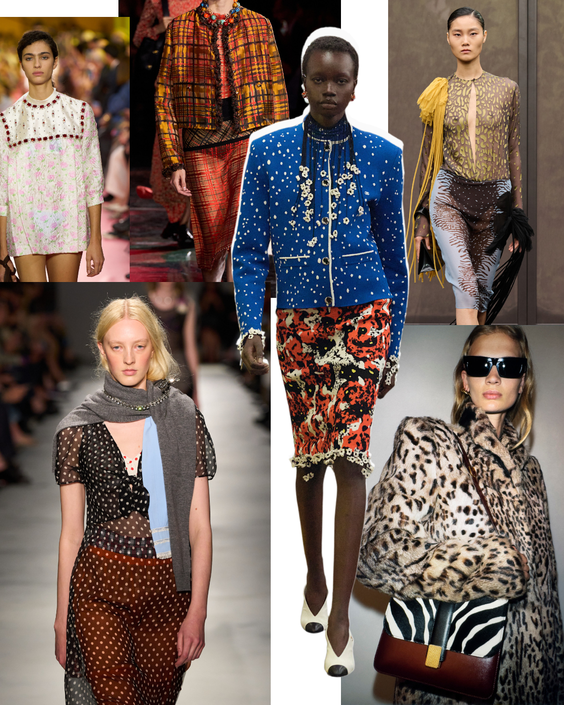 2026 fashion trend, prints galore at Miu Miu, Chanel, Ferragamo, No. 21, Khaite