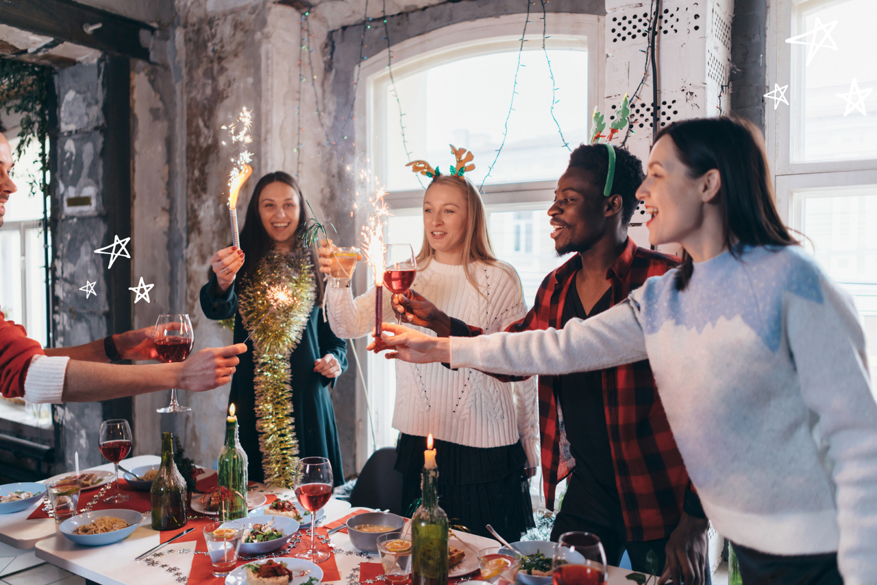 Group gathering together after the announcement about whether Christmas parties will be cancelled this year