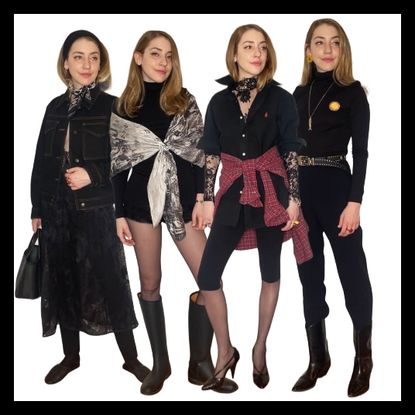 Elizabeth Cardinal Tamkin styles all-black pieces. 