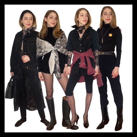 Elizabeth Cardinal Tamkin styles all-black pieces. 