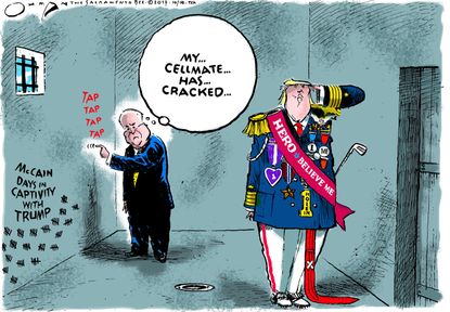 Political cartoon U.S. John McCain Donald Trump