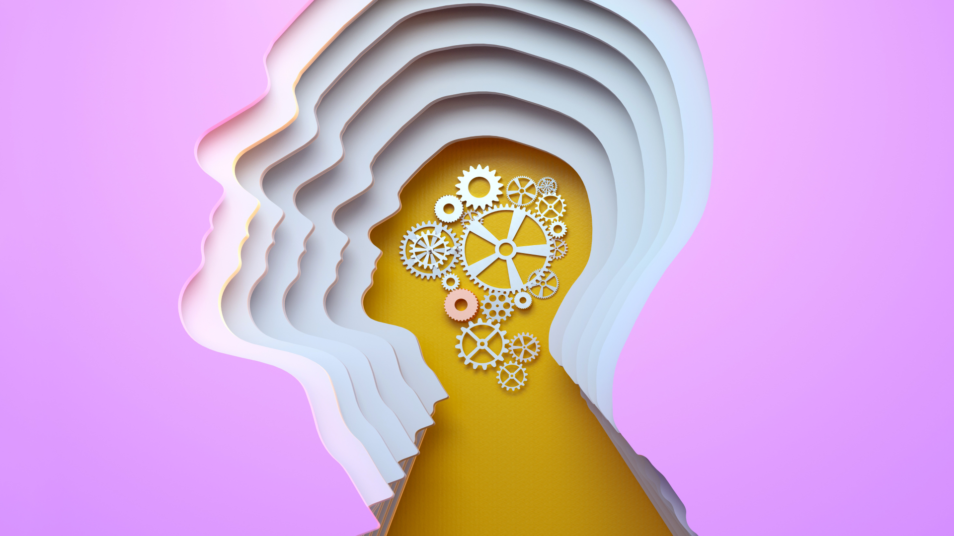 A mind with cogs inside