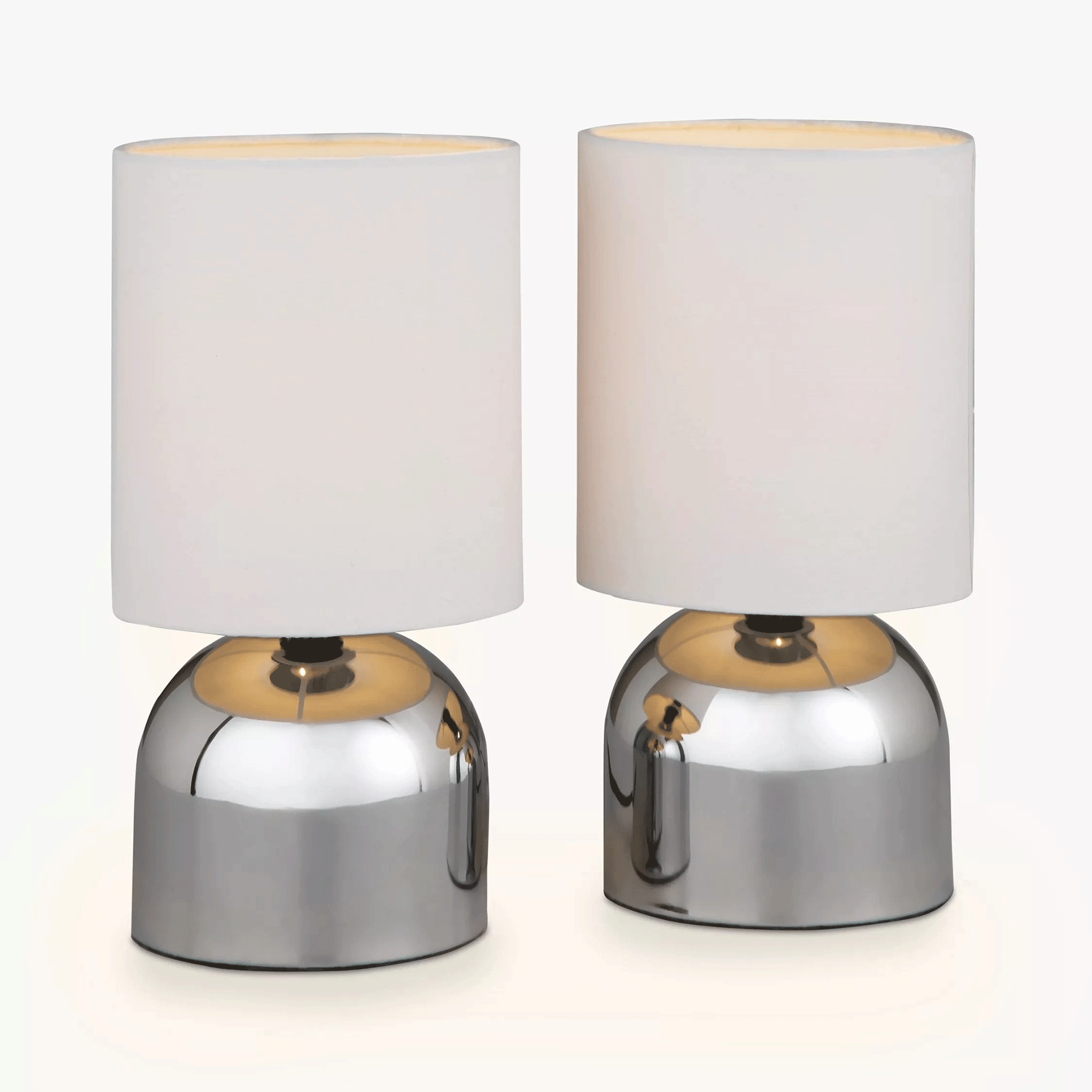 Chrome twin lamps at John Lewis