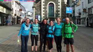 Claire Maxted with friends at the Keswick Mountain Festival
