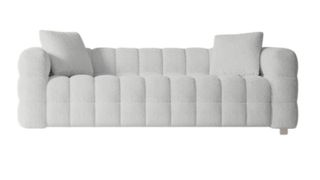 white boucle sofa