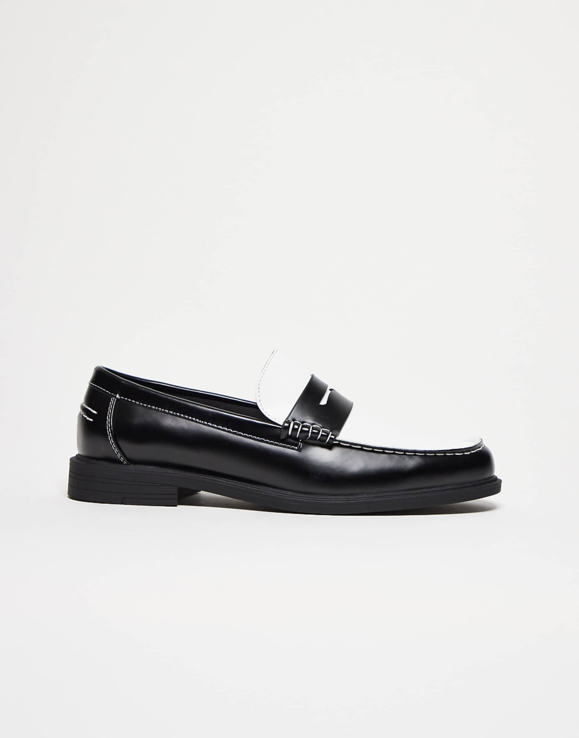 Asos Design Penny Loafers in Black and White