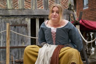 Daisy May Cooper as accused witch Thomasine Gooch in BBC2's The Witchfinder.