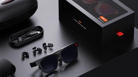 a pair of sunglasses with xr hardware