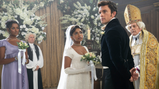 The wedding during Bridgerton Season 2.