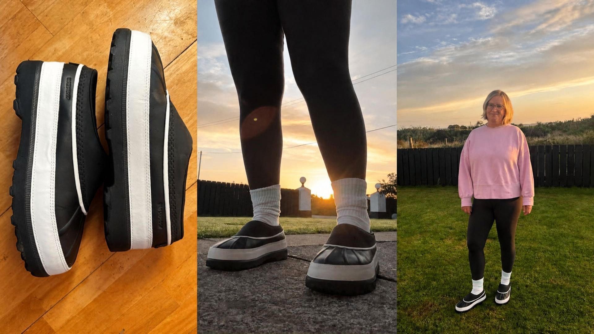 Writer Heidi Scrimgeour pictured wearing the Ambler waterproof clogs by Sorel.