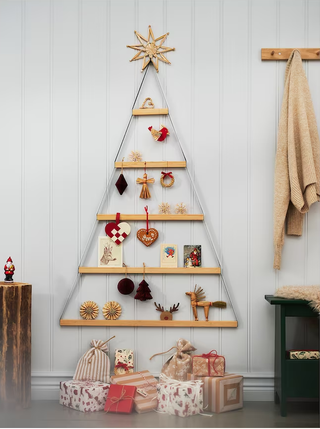 A wall hanging Christmas tree alternative