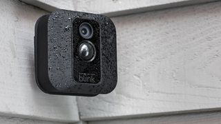 Blink Outdoor home security camera outside in the rain