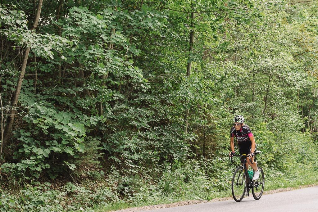 Eugenia Bujak soloed to the stage win and race lead.