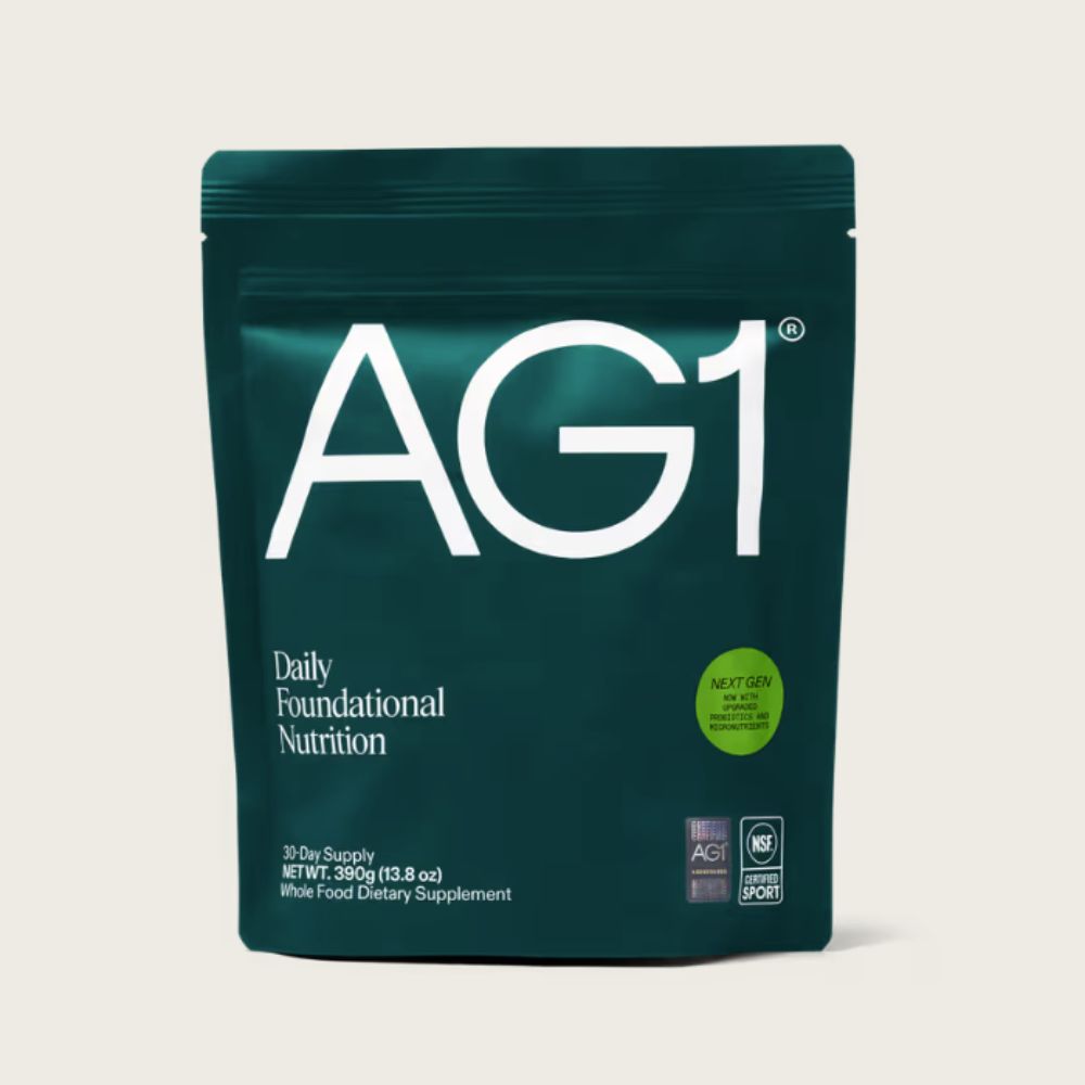 AG1 greens powder supplement pouch