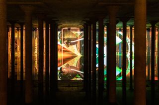 Anri Sala, Time No Longer installation, 2021 in the Buffalo Bayou Park Cistern, Houston