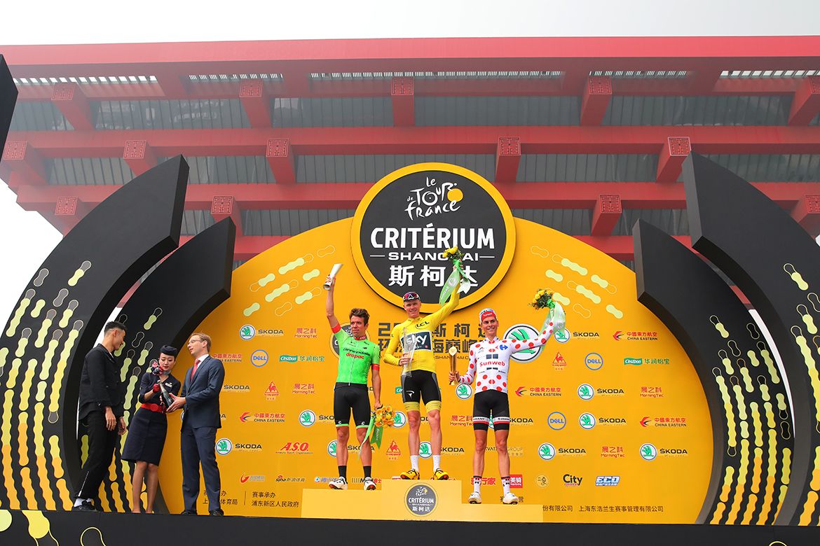 The top three in the Shanghai Criterium