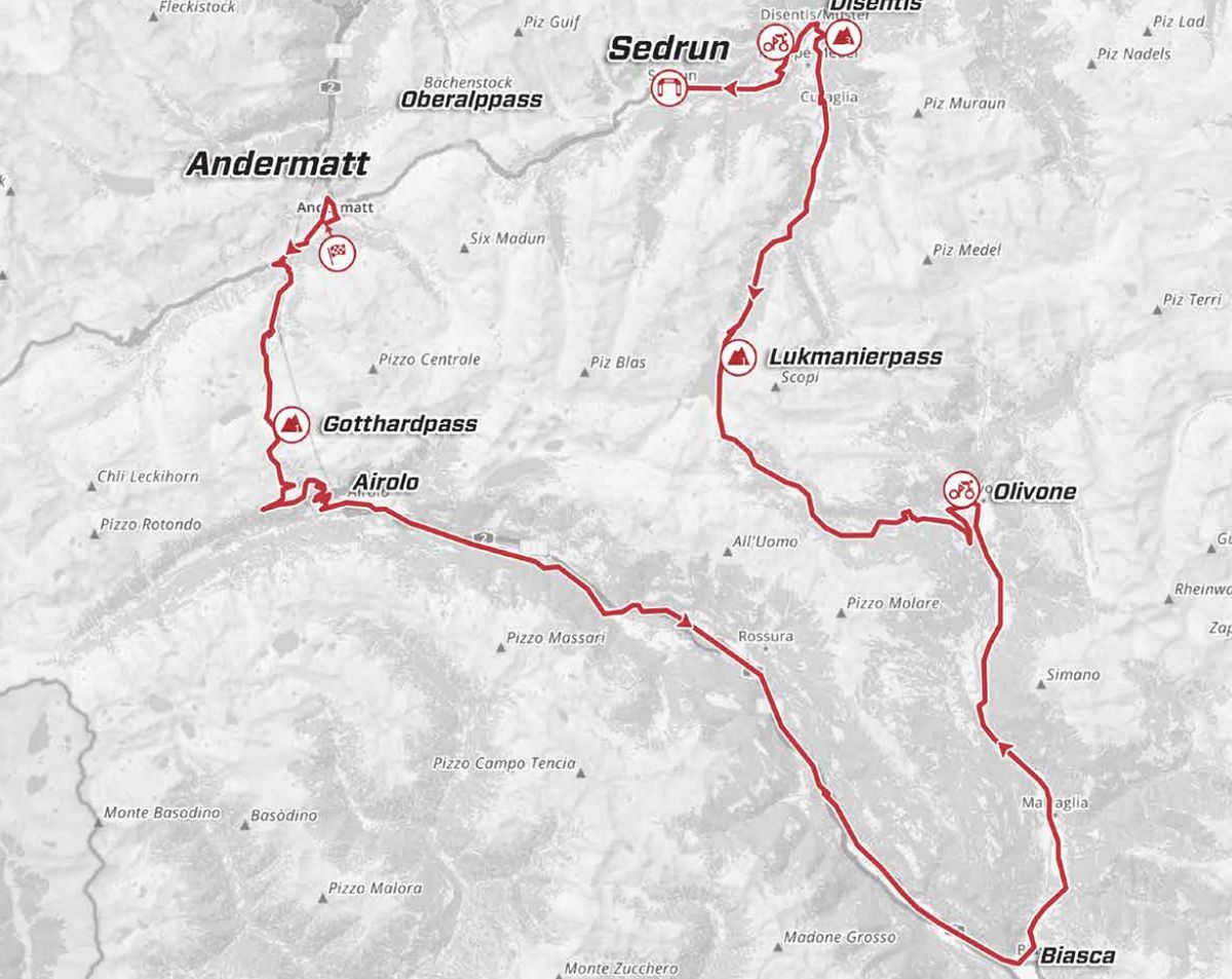 Stage 6 map 2021 Tour de Suisse