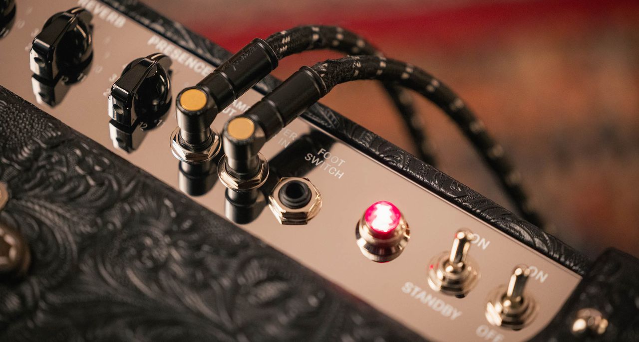 Fender 30th Anniversary Hot Rod Deluxe: the special edition tube combo comes finished with a commemorative "Western" vinyl covering, with gold and brown grille cloth.