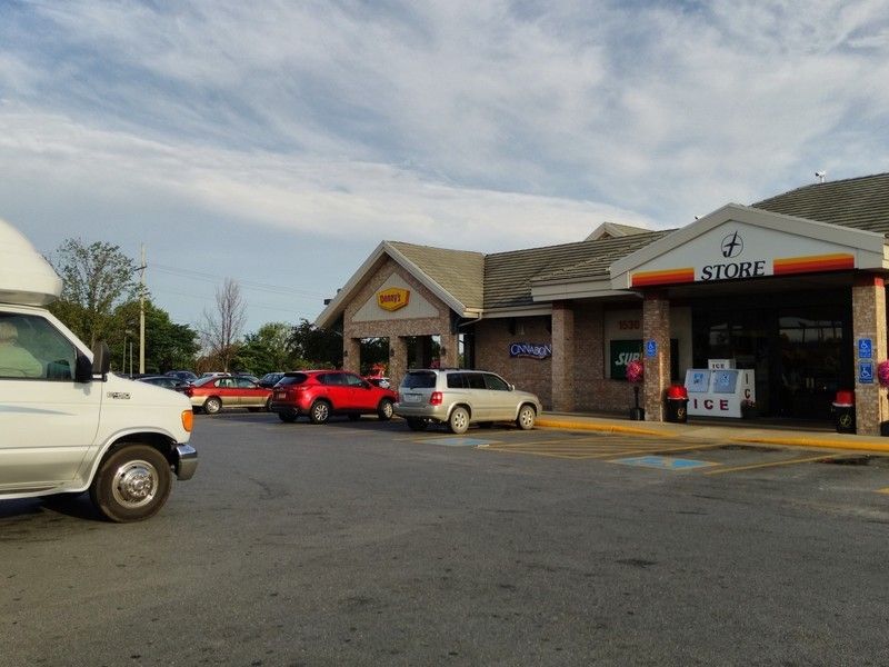 A parking lot in late-afternoon light