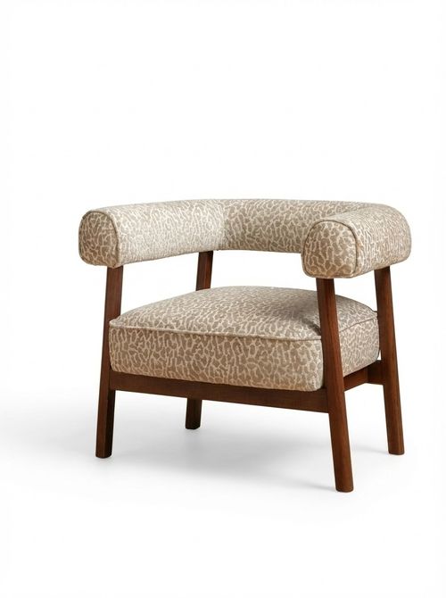 Elio Fabric Armchair in Leopard Print