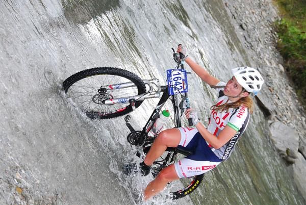 Kate Fluker on her way to a win