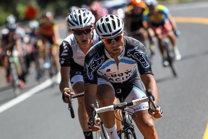 Eric Marcotte (Elbowz) leads the an attack off of the breakaway group.