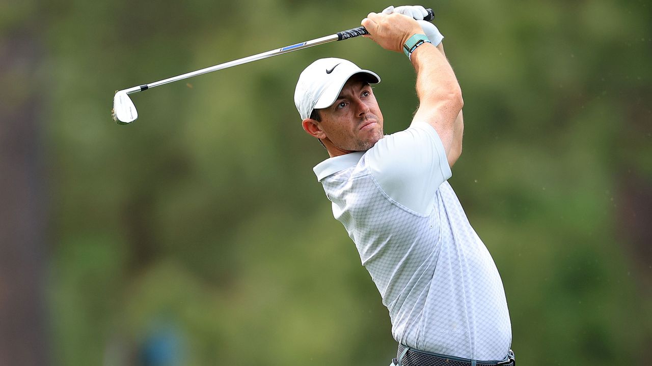 Rory McIlroy hits a golf shot