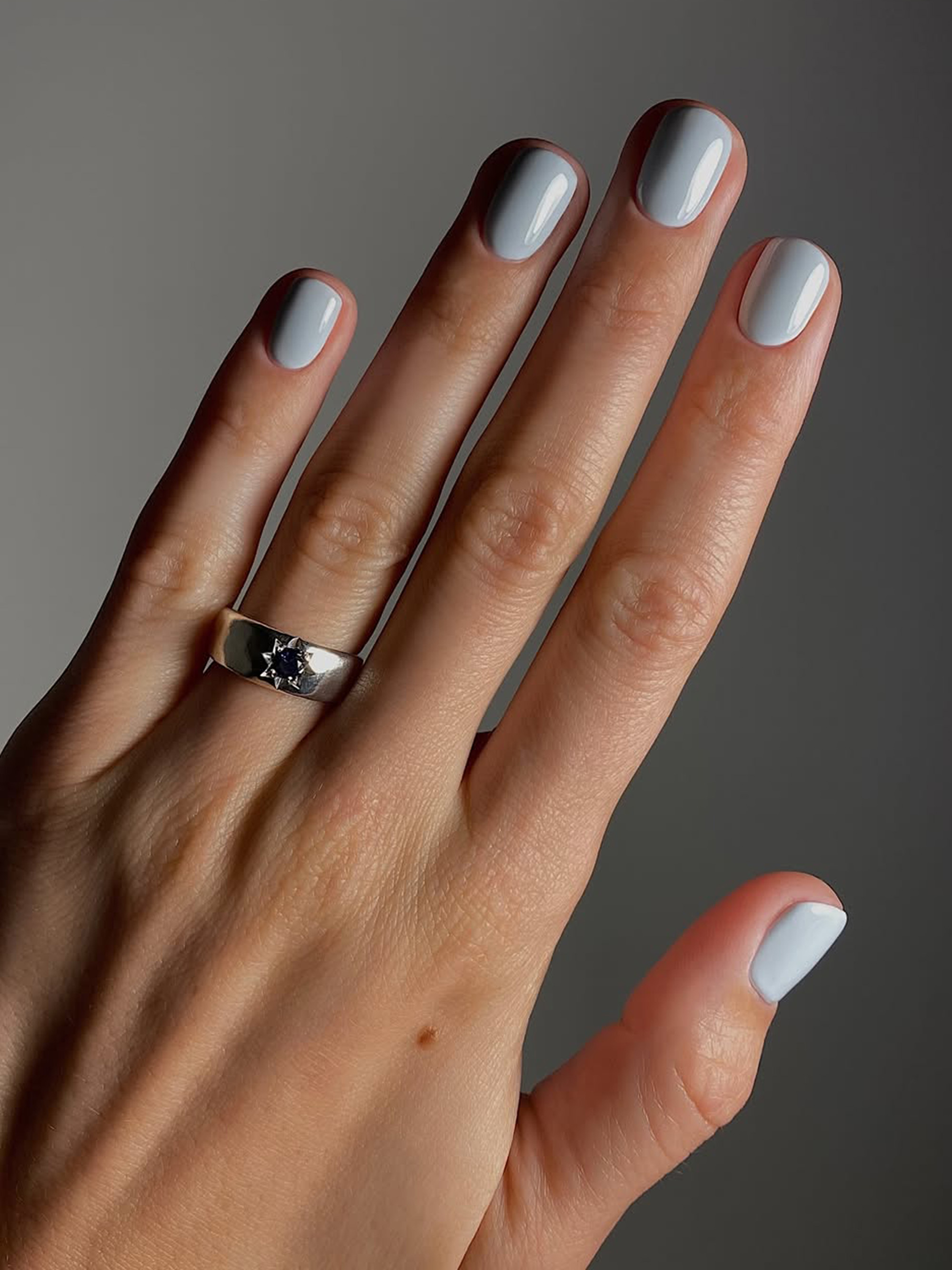 Powder blue nails by Mateja Novakovic