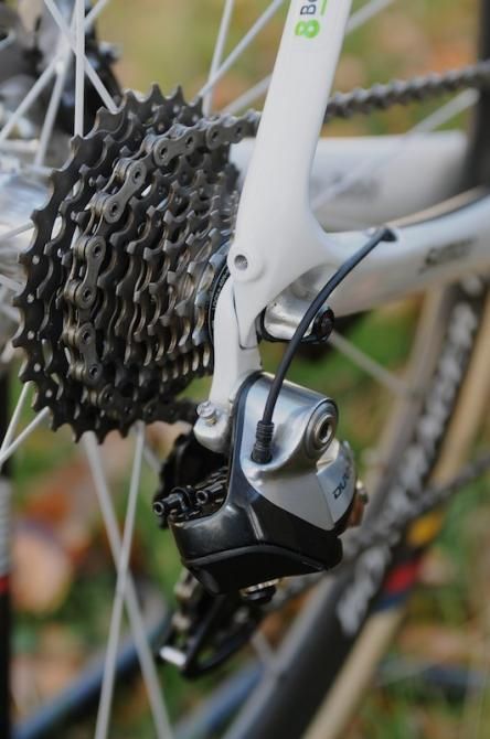 An 11-28 cassette allows for smaller gaps between the gears, with the added range being provided by the double chainset.