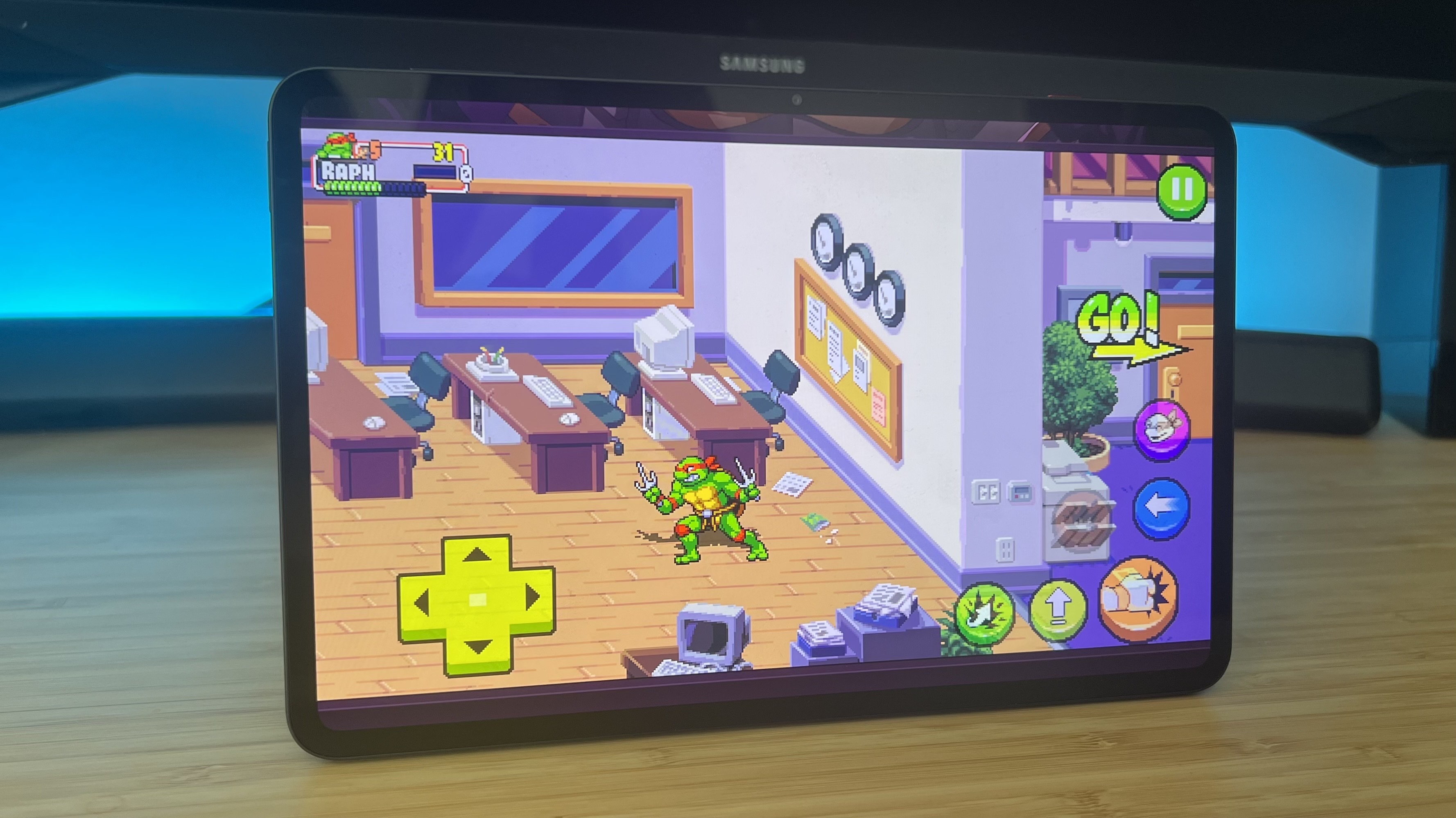 RedMagic Astra gaming tablet playing TMNT Shredder's Revenge