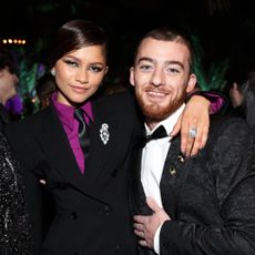 Zendaya and Angus Cloud attend the 2022 Vanity Fair Oscar Party in 2022