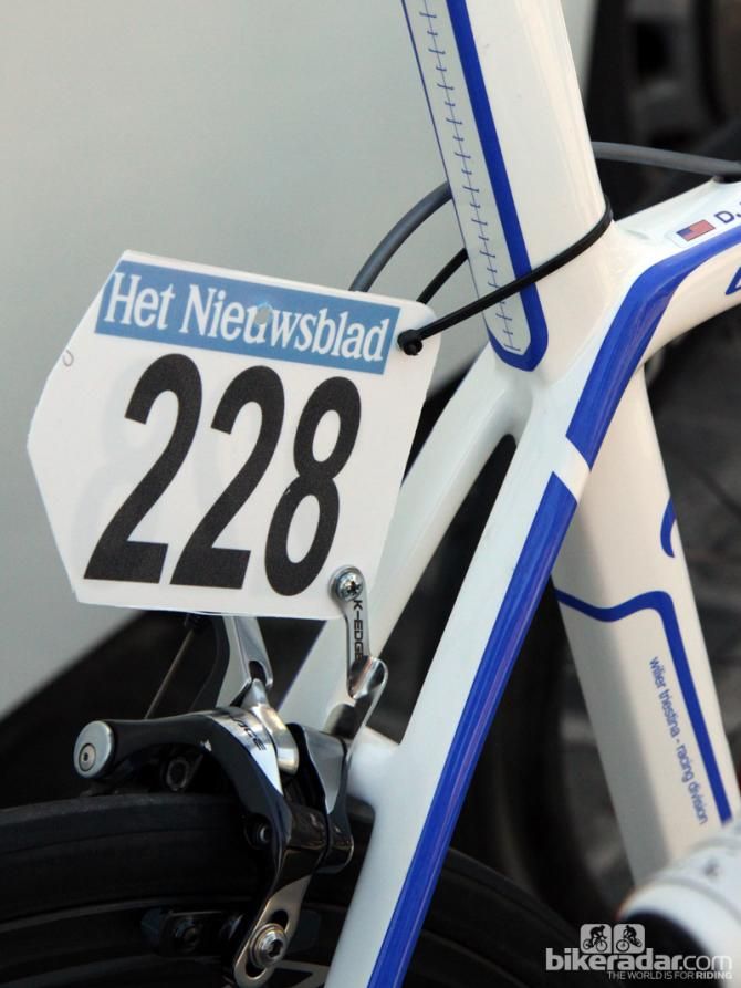 Custom stainless steel number plate holders from K-Edge for the UnitedHealthcare team