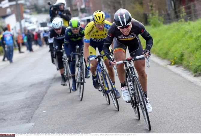 Stijn Devolder (Trek) in the four-man break
