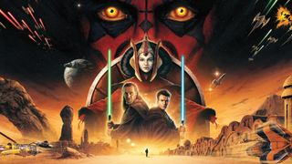 Star Wars The Phantom Menace poster showing a collection of scenes from the movie