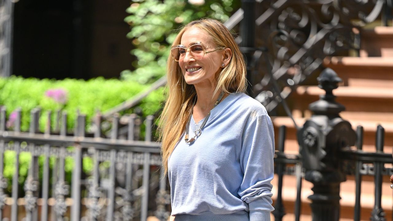 Sarah Jessica Parker is seen on the set of &quot;And Just Like That...&quot; Season 3, the follow up series to &quot;Sex and the City&quot; in Gramercy Park on May 21, 2024 in New York City.