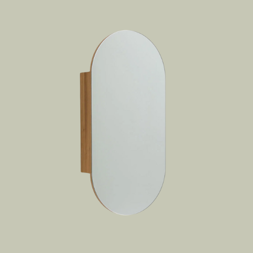 Oval Wall Cabinet 90x45 Cm for Bathroom With Mirror Abner
