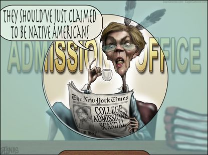 Political&nbsp;Cartoon U.S. Elizabeth Warren College Admissions Scandal Bribery Ivy League Education