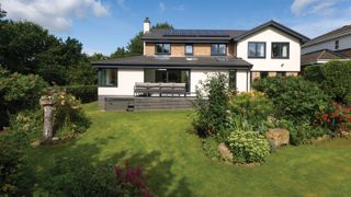 modern extension on sloping site