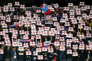Kosovo fans held up England flags during the Euro 2020 qualifier
