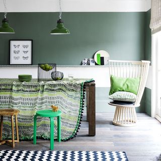 green dining area