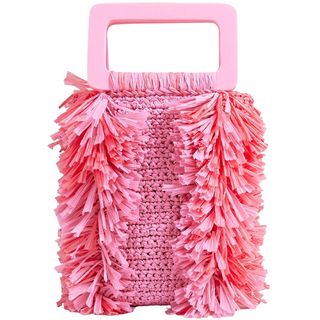 pink ruffled bag