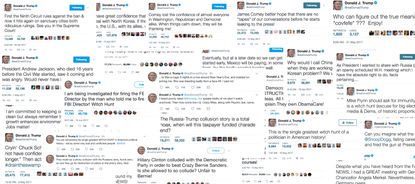 A few of Donald Trump's tweets.